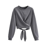 Women Hoodie Solid Color Short Strap