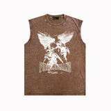 Purple Brand Distressed Tank T Shirts Distressed Sleeveless T-shirt Vest