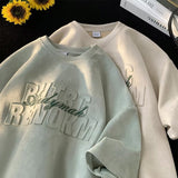 Men T Shirt Heavy Suede Summer Retro Easy Matching