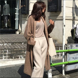 Women Knitted Cardigan Simple Solid Color Loose Sweater