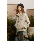 Unisex Pu Jacket Retro Biker's Wind Leather Coat