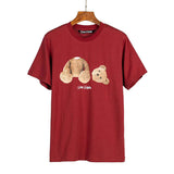 Palm Angle T Shirts Teddy Bear Printed Loose Couple