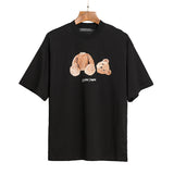 Palm Angle T Shirts Teddy Bear Printed Loose Couple