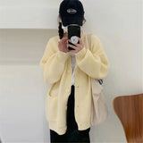 Women Knitted Cardigan Loose Thick Sweater