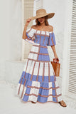 Women Dress Summer Stripes Ruffled Dress