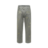 Men Jeans Star Embroidery Loose Casual