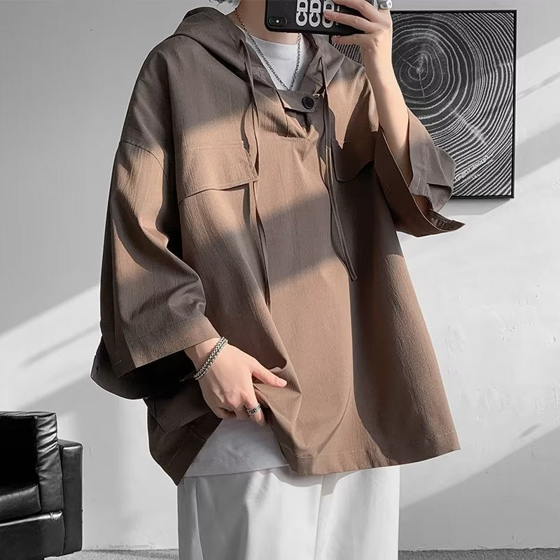 Men T Shirt Summer Retro Loose plus Size