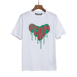 Palm Angle T Shirt Love Heart Melting Print Short Sleeve Couple Loose