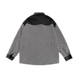 Men Long Sleeved T Shirt Contrast Color Stitching Long-Sleeved Shirt Men's Lapel Shirt Coat Spring and Autumn