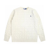 Ralph Lauren Knitted sweaters RL pony logo embroidered twist crew neck long-sleeved knitted sweater