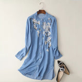 Women Dresses Denim Shirt Dress