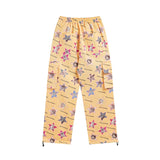 Cargo Pants Summer Cat Full Printed Drawstring