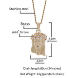 Jewelry Hip Hop Copper with Zircon Full Diamond Portraits Egypt Pieces Necklaces Far East Jesus Pieces Royalty