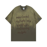 Men T-Shirt Graffiti Tie-Dye Gradient Color Loose Casual