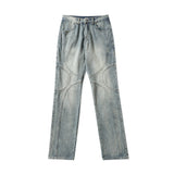 Men Jeans Personality Design Patchwork Retro