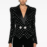 Women Haute Couture Jacket Fashion Slim Velvet
