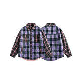 Unisex Coat Plaid Couple Coat Warm