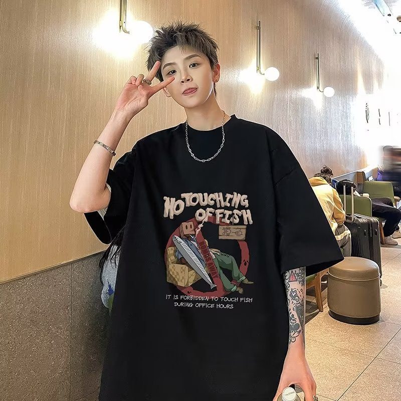 Men's T Shirt Vintage Cotton Loose