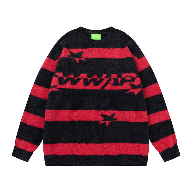 Women Sweater Pattern Knitted Couple's Tops Loose Sweater for Men and Women