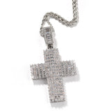 Jewelry Square Zirconium Full Diamond Cross Pendant Punk Street Trendy Crosses Spectrum St. Valentine's