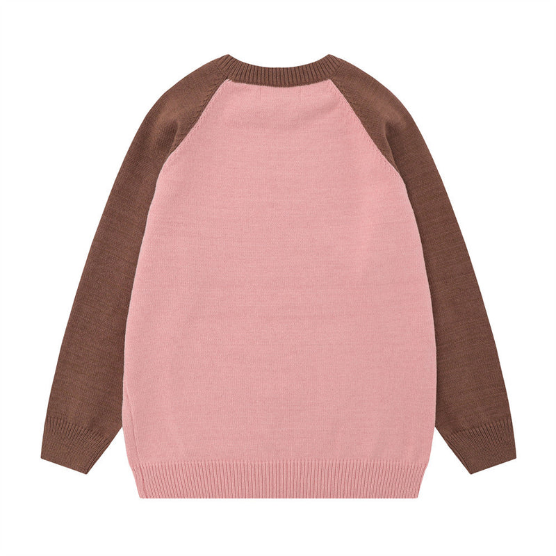 Men Sweater Printing Long Sleeve Sweater Stitching
