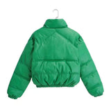 Women Cotton Coat Imitation Leather Jacket Thickened