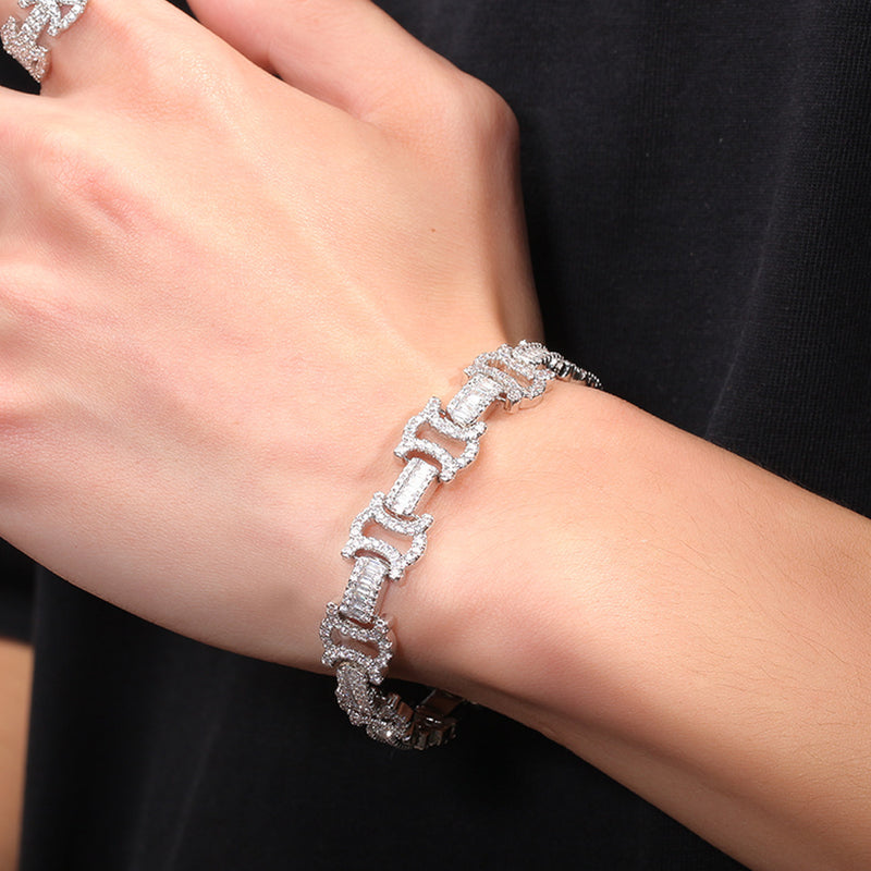 Bracelet AAA Zircon Bracelet Hip Hop I-Bracelet St. Valentine's Spectrum