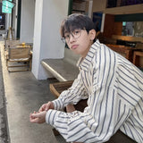 Men Shirts Striped Summer Loose Casual