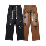 Cargo Pants Patch Loose Casual Pants
