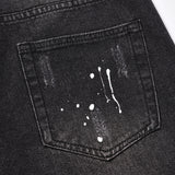 Men Jeans Hole Splash Ink