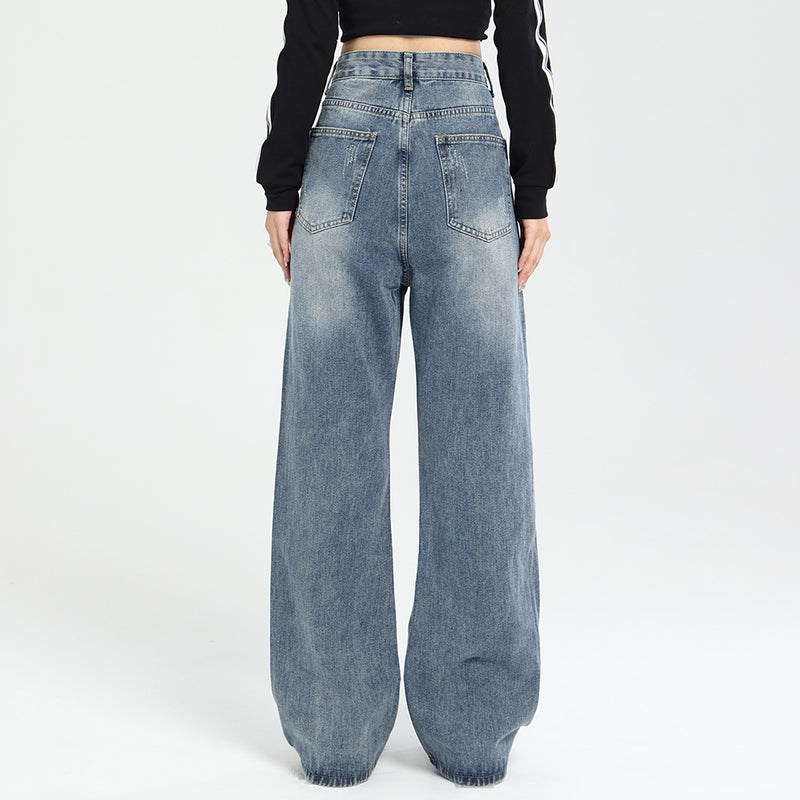 Men Jeans Loose Worn Hip Hop