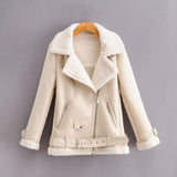 Women Cotton Coat Imitation Lamb Wool Warm Leather Coat