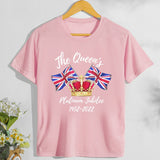 Inspired by Queen's Platinum Jubilee 2022 Elizabeth 70 Years T-shirt T-shirt Short Sleeve Men and Women