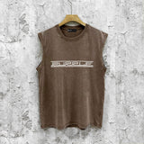 Purple Brand Distressed Tank T Shirts Distressed Sleeveless T-shirt Vest