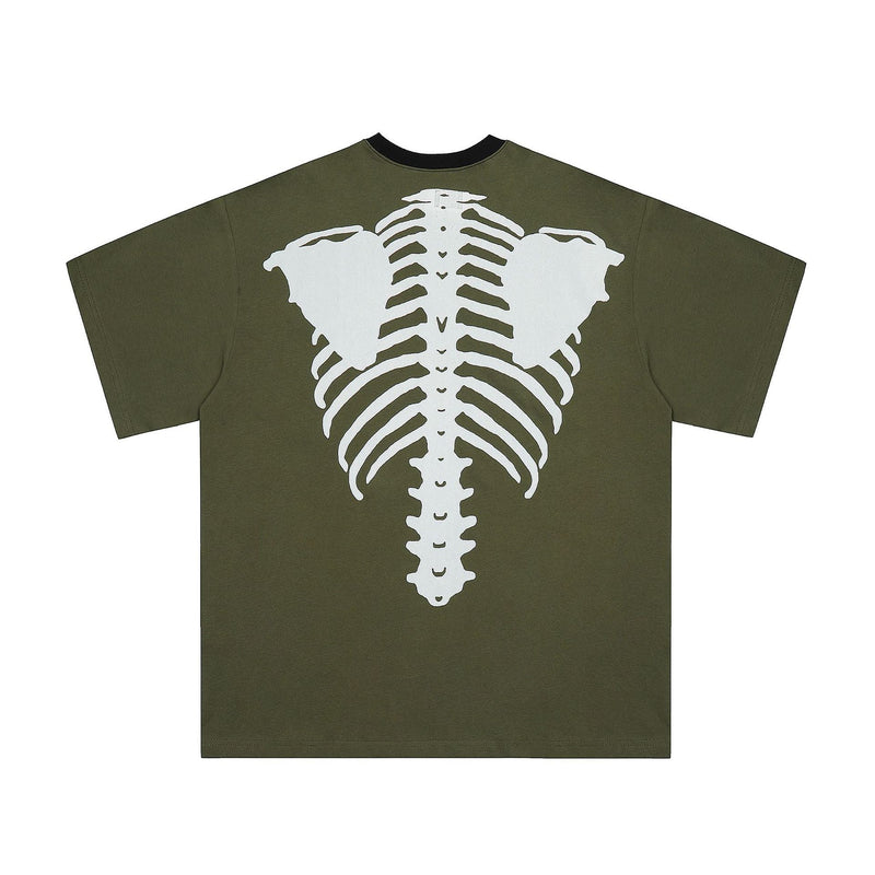 Kapital T Shirt Pingtian Hehong Men's and Women's Loose Skeleton Distressed Color Matching Short Sleeve Half Sleeve T-shirt