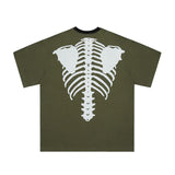 Kapital T Shirt Pingtian Hehong Men's and Women's Loose Skeleton Distressed Color Matching Short Sleeve Half Sleeve T-shirt