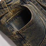 Men Jeans Personalized Line Pressing Stitching