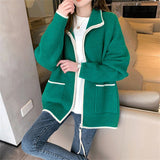 Women Knitted Cardigan Fashion Loose Sweater
