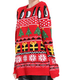 Ugly Christmas Sweater Women's Autumn and Winter Loose Pullover Snowflake Knitted Sweater