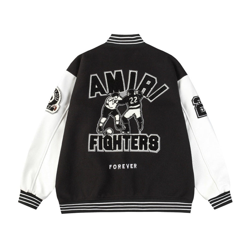 Amiri Jacket AMI Pattern Baseball Jacket Jacket Men's and Women's