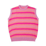 Women Sweater Striped Vest Loose Casual Sweater