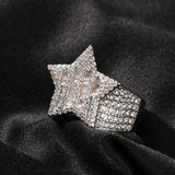 Rings Zircon Hip Hop T Square Pentagram Ring St. Valentine's Spectrum