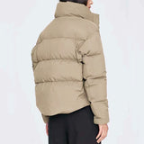 Women Cotton Coat Graceful Stand Collar Lazy Coat