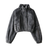 Women Cotton Coat Loose Zip Cardigan Jacket
