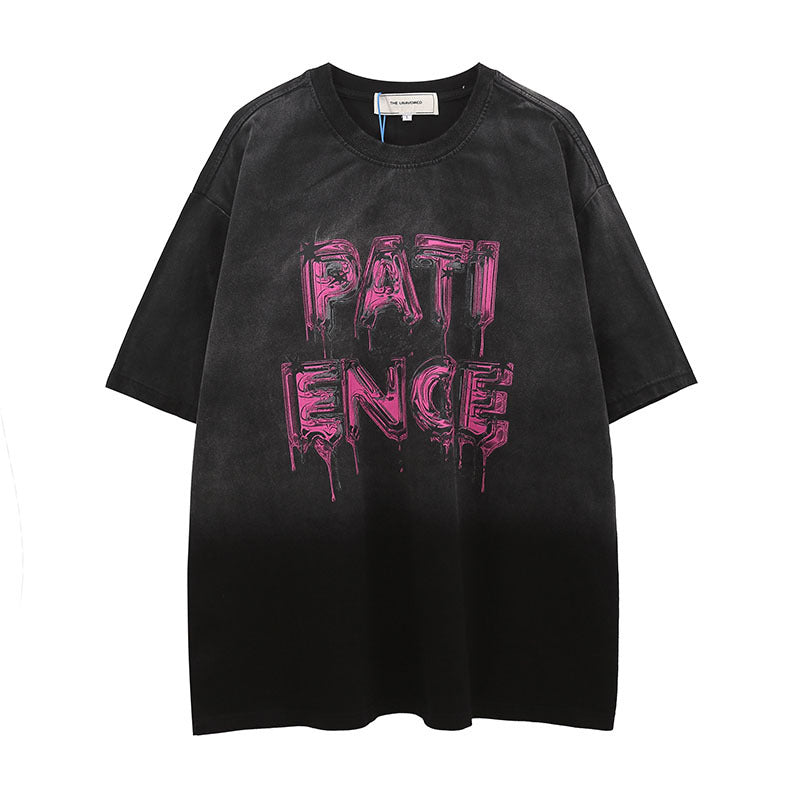 Men T-Shirt Graffiti Tie-Dye Gradient Short Sleeve
