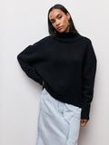 Women Work Business Casual Sweats Loose Turtleneck Sweater