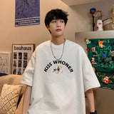 Men T Shirt Loose Retro Printing
