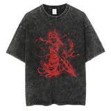 Men Vintage T-shirt Harajuku Anime Graphic Print T-Shirt