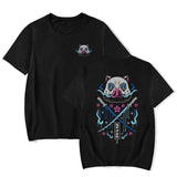 Printed Washed Tshirt Anime Demon Slayer Cotton Men Vintage