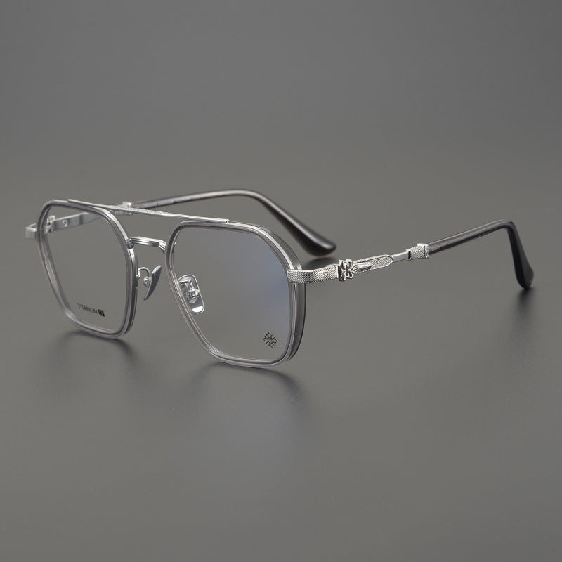 CHH Chrome Hearts Glasses Collector's Edition Double Beam Large Frame Ultra Light Pure Titanium Glasses Frame